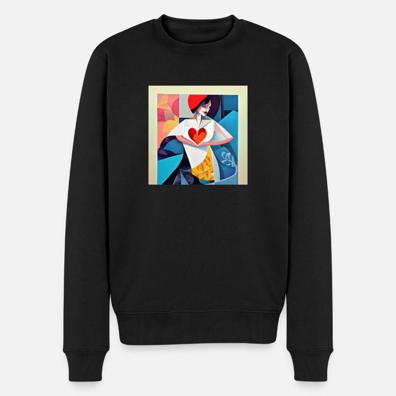 Vortäuschend - Männer Premium Bio Pullover - Schwarz