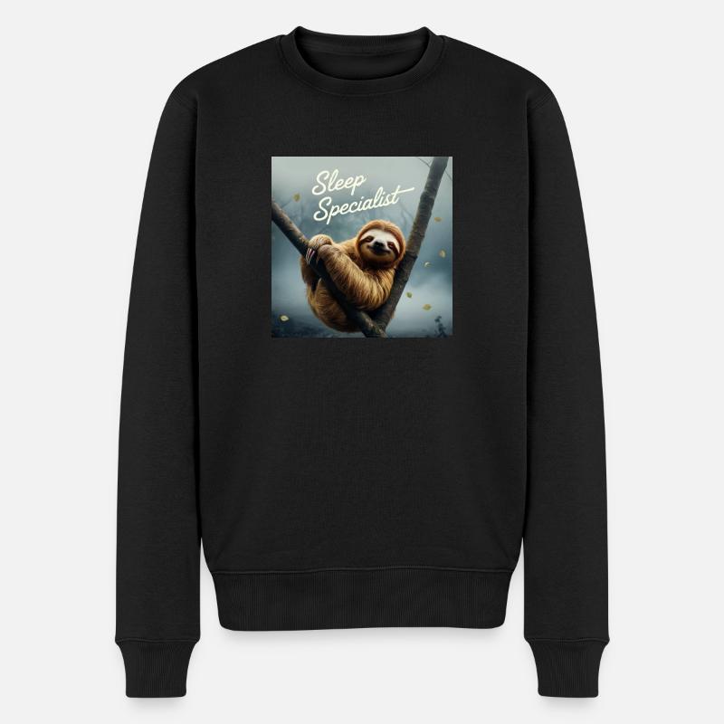 Spezialist für Schlafen - Männer Premium Bio Pullover - Schwarz