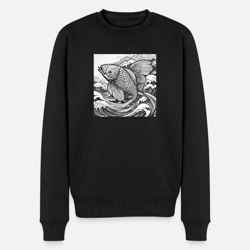 Japanese Koi - Männer Premium Bio Pullover - Schwarz