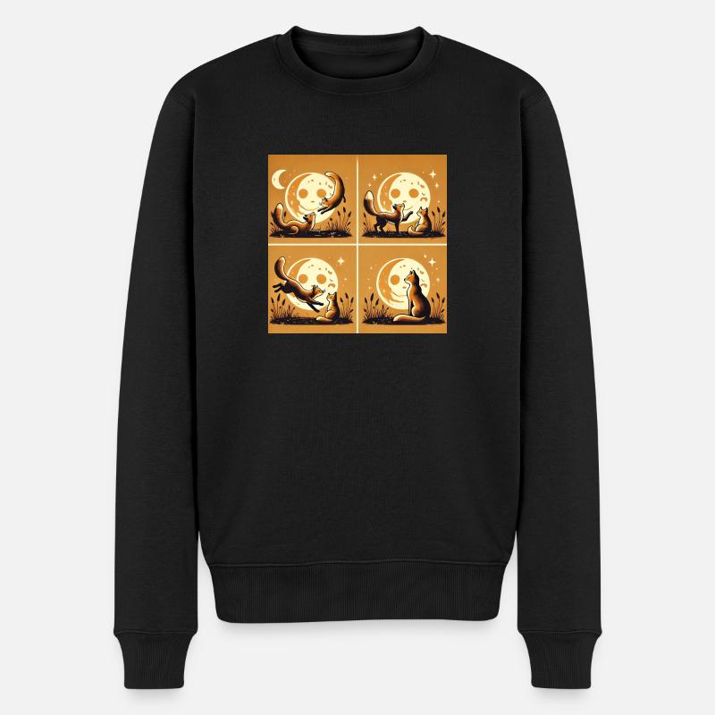 Fuchs II - Männer Premium Bio Pullover - Schwarz