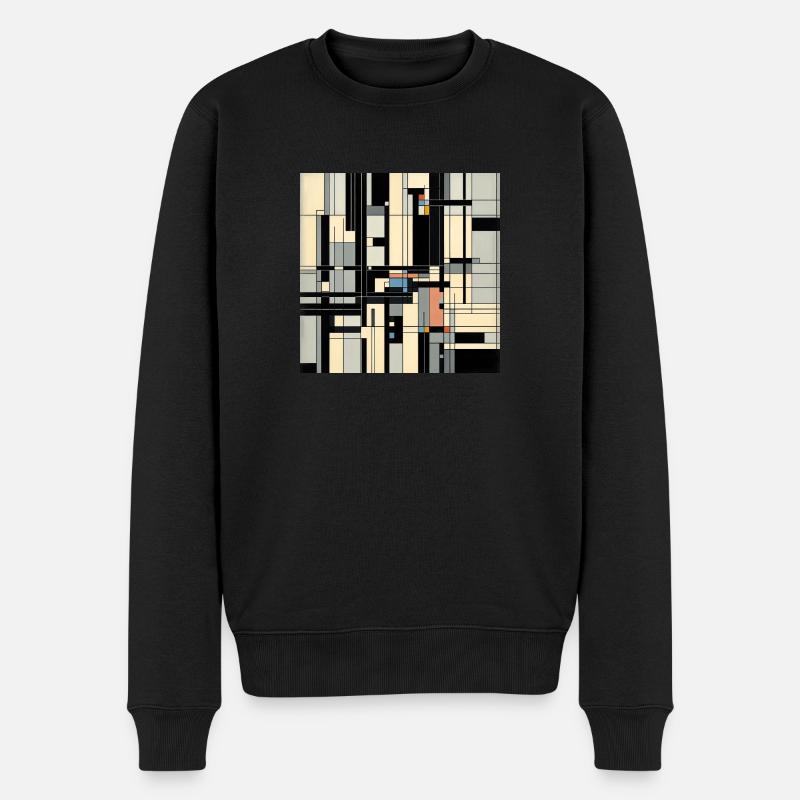 Abstrakte Kunst nach Mondrian - Männer Premium Bio Pullover - Schwarz