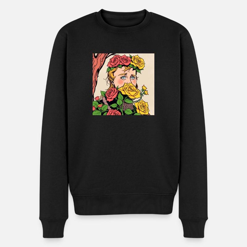 Knight Rose - Männer Premium Bio Pullover - Schwarz