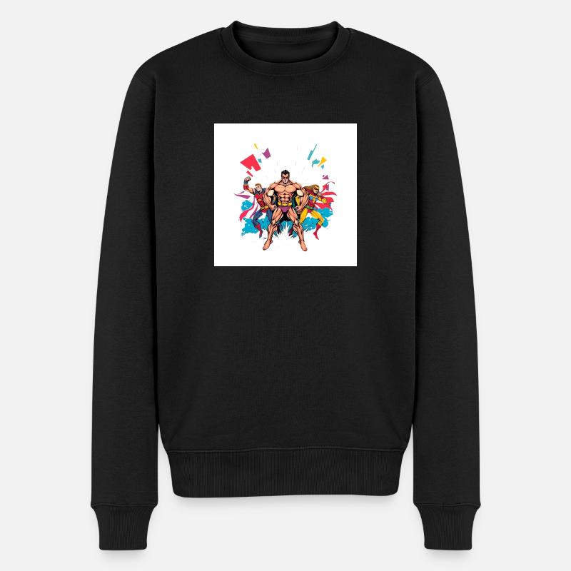Hero II - Männer Premium Bio Pullover - Schwarz