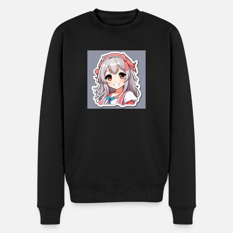 STICKER ANIME SWS - Männer Premium Bio Pullover - Schwarz