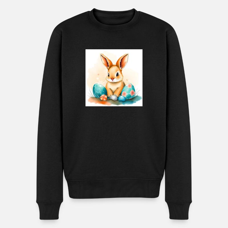 Osterzauber: Hopp, hopp - Männer Premium Bio Pullover - Schwarz