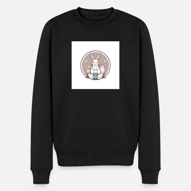 Hoppeltraum: Hase & Ei - Männer Premium Bio Pullover - Schwarz