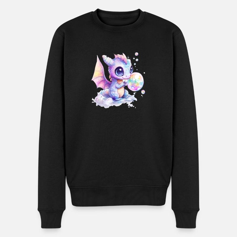 Drache - Männer Premium Bio Pullover - Schwarz