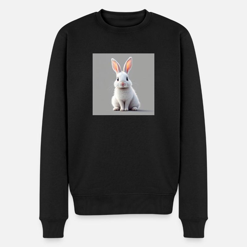 Lapin de Pâques blanc - Pull Premium bio Homme - noir