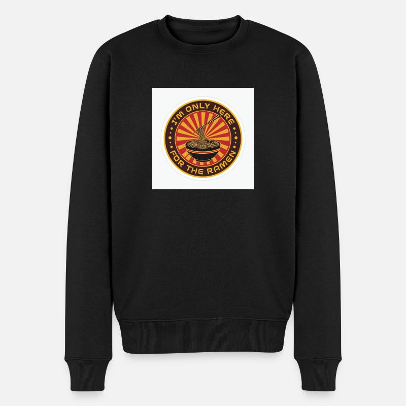 Retro Ramen Bowl Vintage Emblem - Männer Premium Bio Pullover - Schwarz