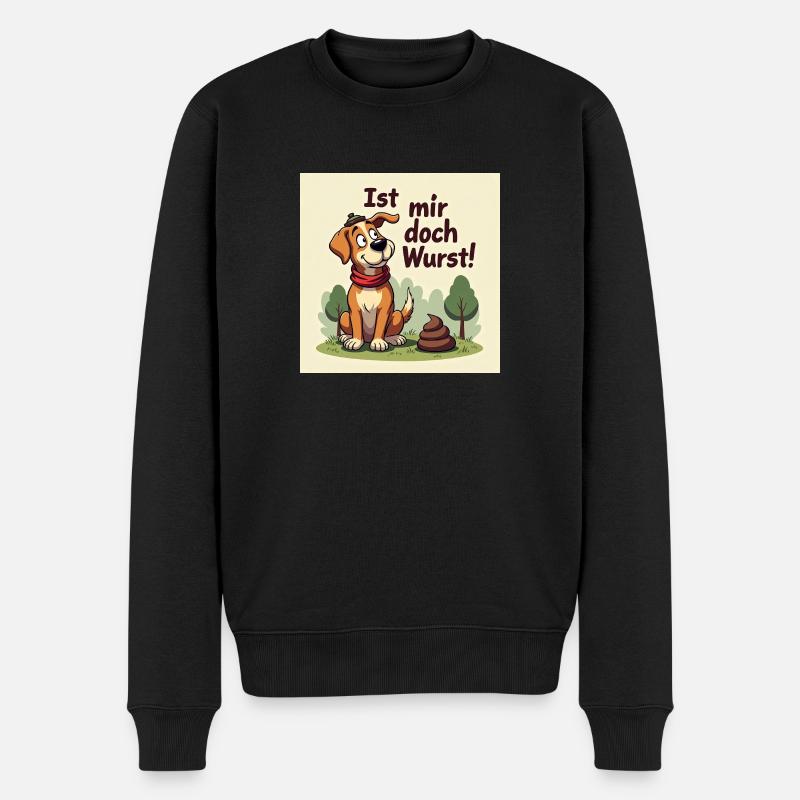 Ist mir doch Wurst - Männer Premium Bio Pullover - Schwarz