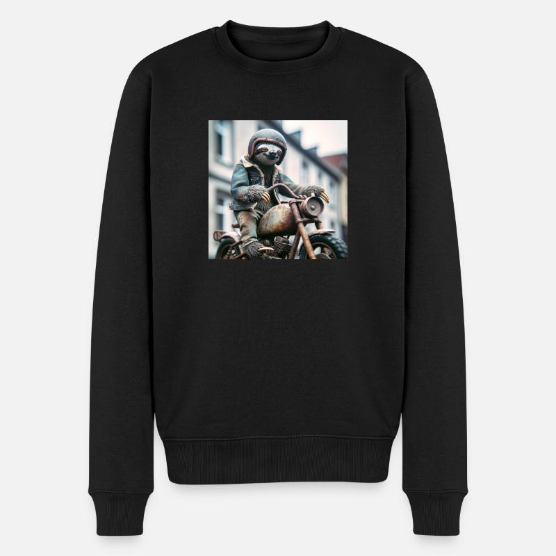 Faultier Wanderer Gentelmen Biker - Männer Premium Bio Pullover - Schwarz