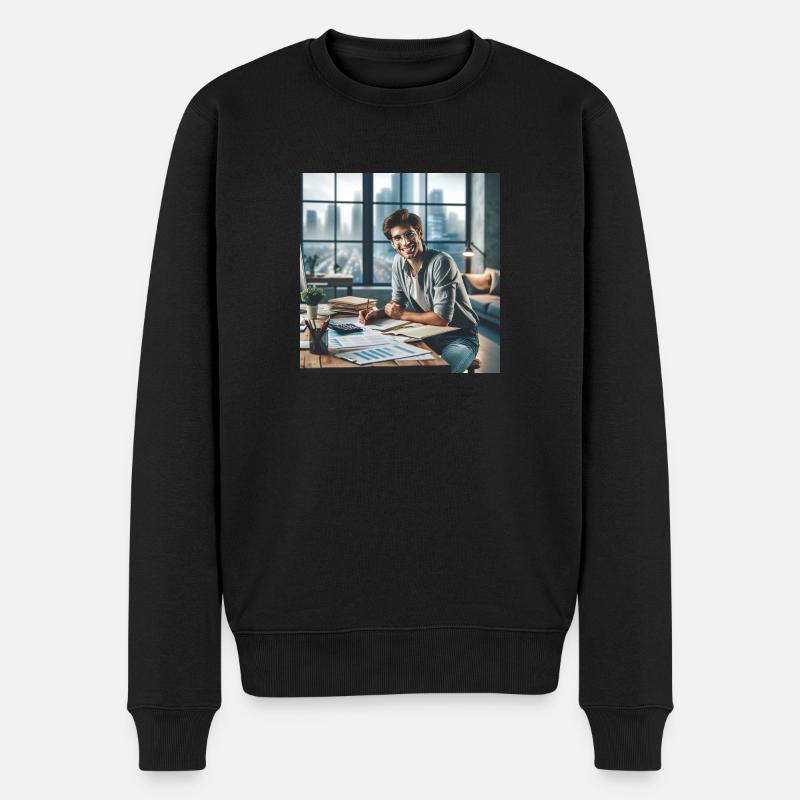 happy Accountant - Männer Premium Bio Pullover - Schwarz