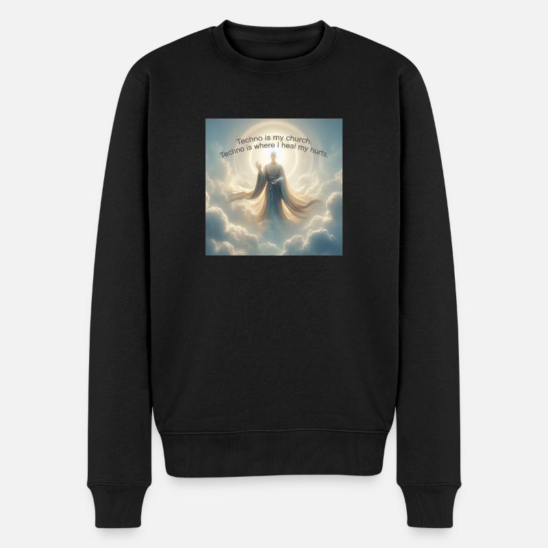 Techno Is My Church - Männer Premium Bio Pullover - Schwarz