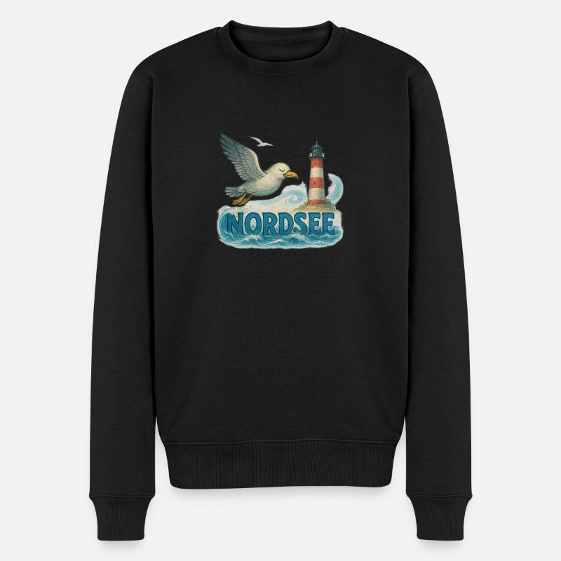 Nordsee - Männer Premium Bio Pullover - Schwarz