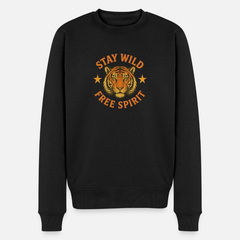 Free Spirit - Männer Premium Bio Pullover - Schwarz