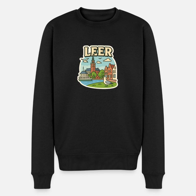 Leer - Männer Premium Bio Pullover - Schwarz