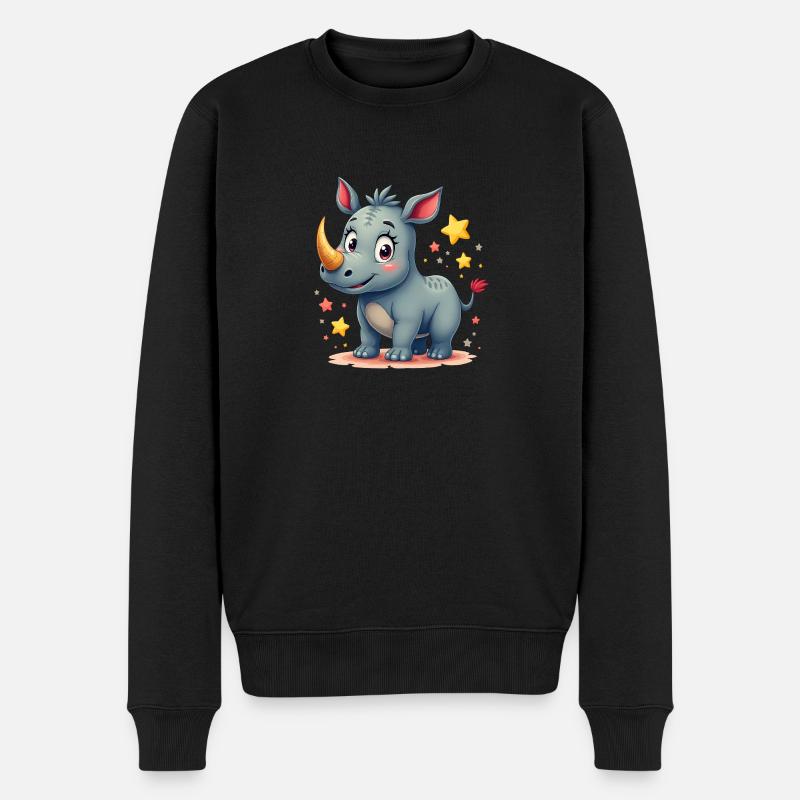 Nashorn Design - Männer Premium Bio Pullover - Schwarz