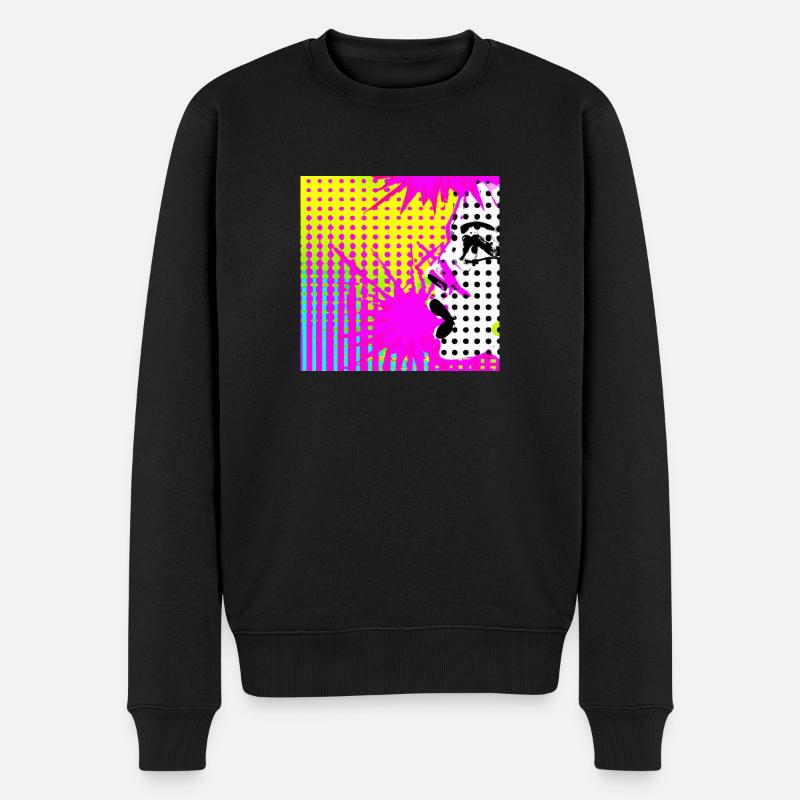 Pop art - Männer Premium Bio Pullover - Schwarz