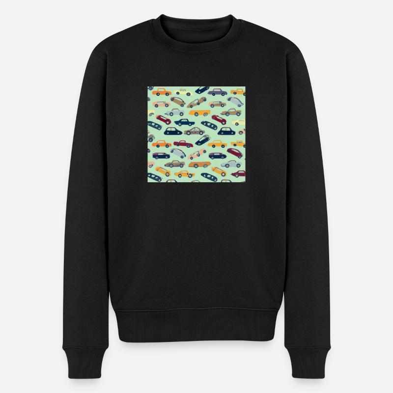 Auto Muster Spielzeugauto - Männer Premium Bio Pullover - Schwarz