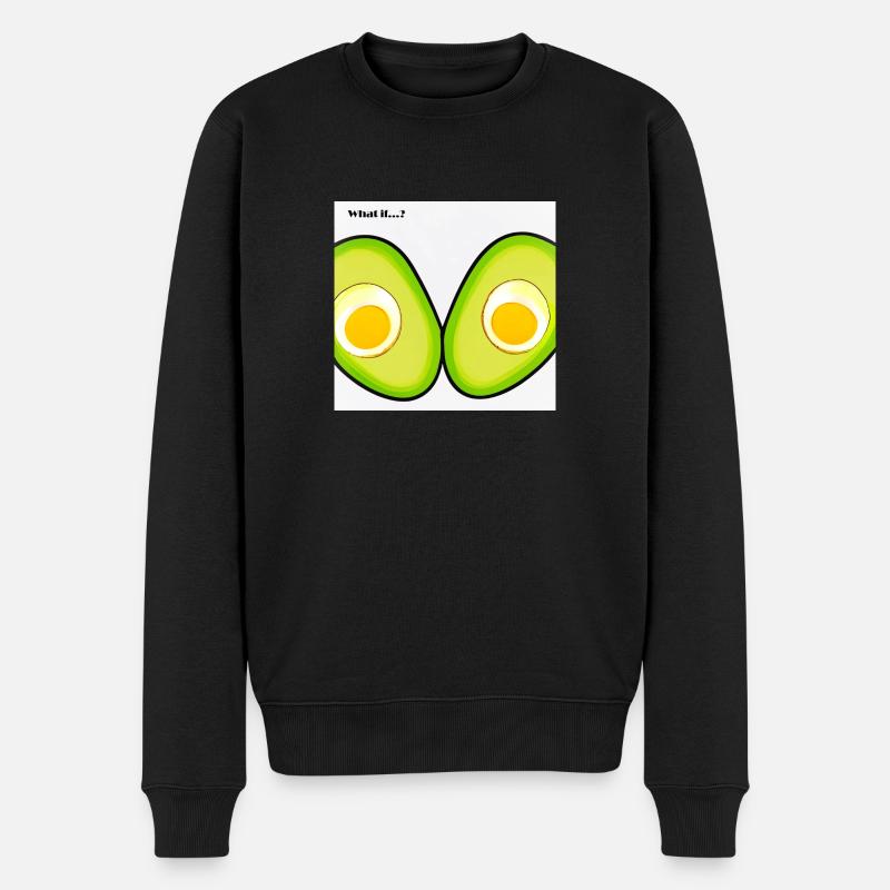 Avocado mit Ei - Männer Premium Bio Pullover - Schwarz