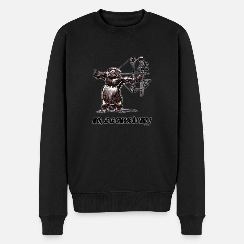 Le Ragondin, Moi Je Le Chasse A l'arc ! Black - Pull Premium bio Homme - noir