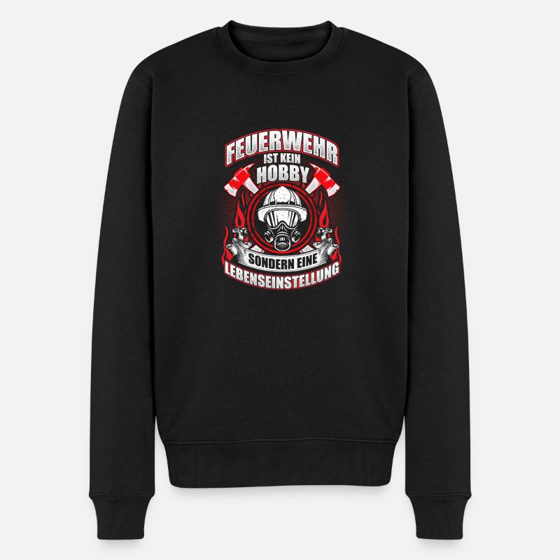 Feuerwehr Hobby - Männer Premium Bio Pullover - Schwarz