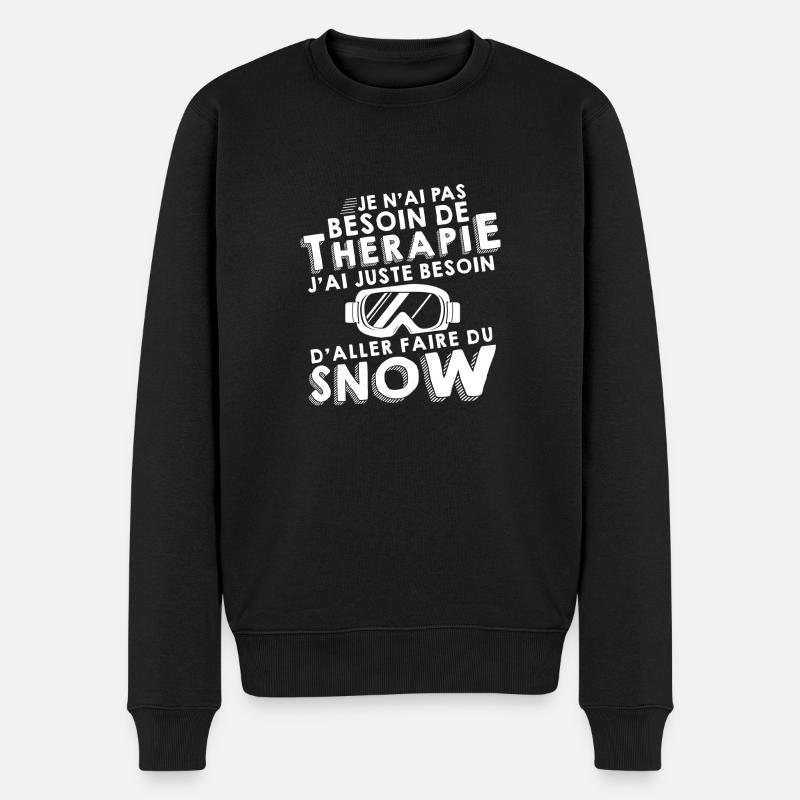 Thérapie snow Snowboard - Pull Premium bio Homme - noir