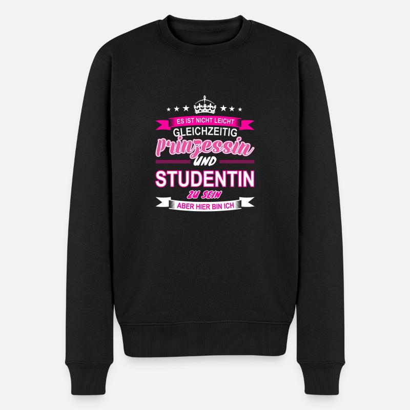 Studentin - Männer Premium Bio Pullover - Schwarz