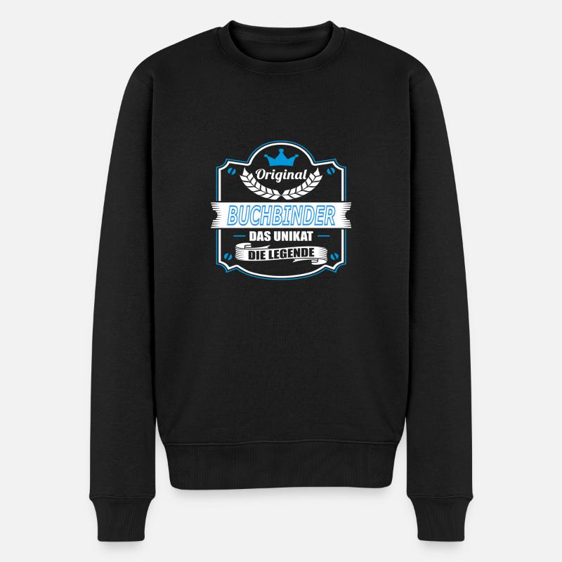 BUCHBINDER - Männer Premium Bio Pullover - Schwarz