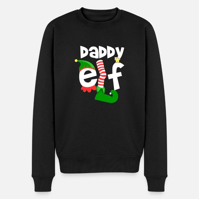 daddy elf - Männer Premium Bio Pullover - Schwarz