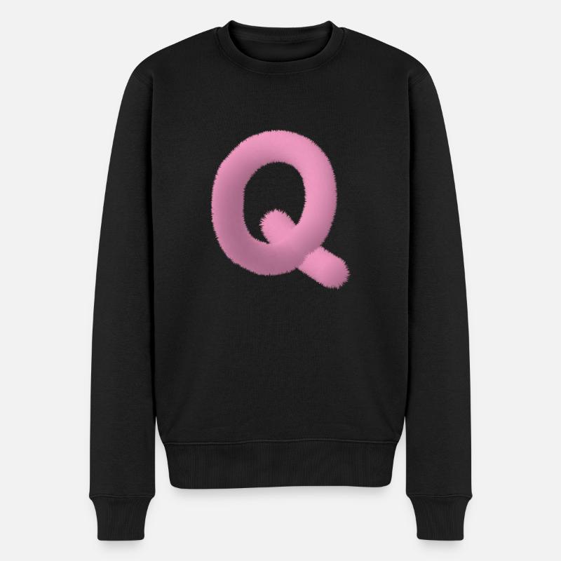 Lettre moelleuse Q - Pull Premium bio Homme - noir