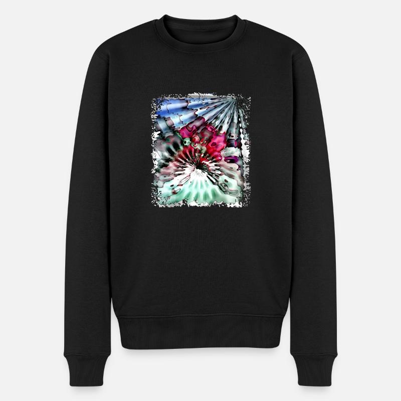 Psychedelic Power - Männer Premium Bio Pullover - Schwarz