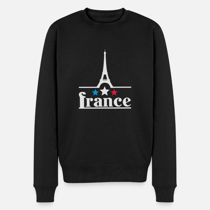 France eiffelturm - Männer Premium Bio Pullover - Schwarz