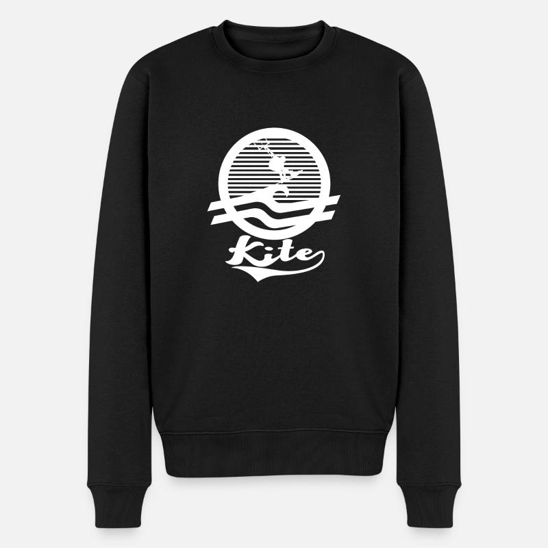 Logo cerf-volant rétro - Pull Premium bio Homme - noir
