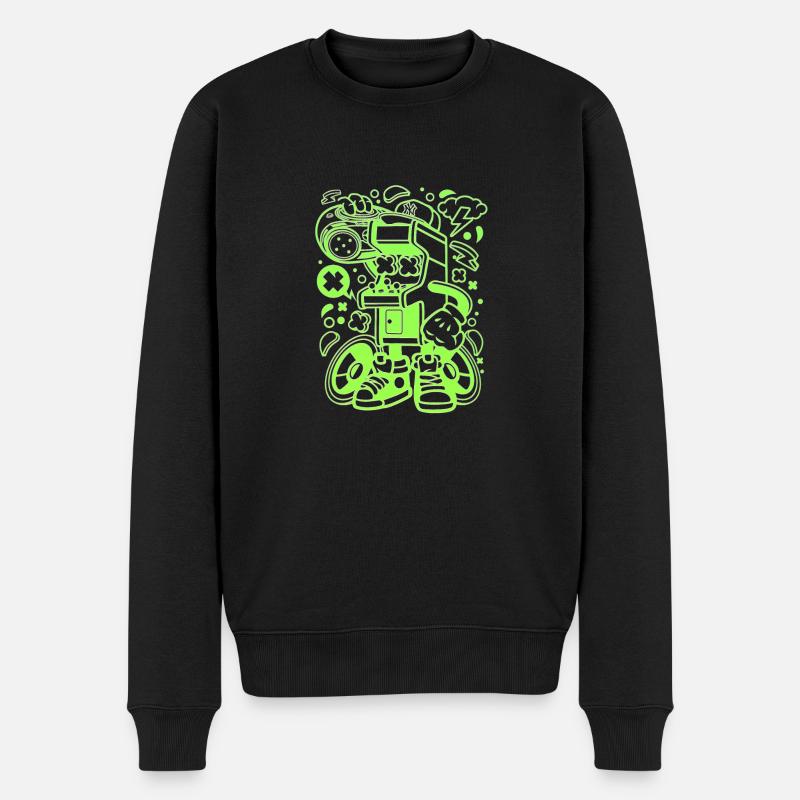 Arcade Spiele - Männer Premium Bio Pullover - Schwarz