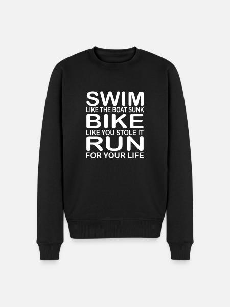 Triathlon Swim Bike Run - Men's Premium Organic Jumper - black