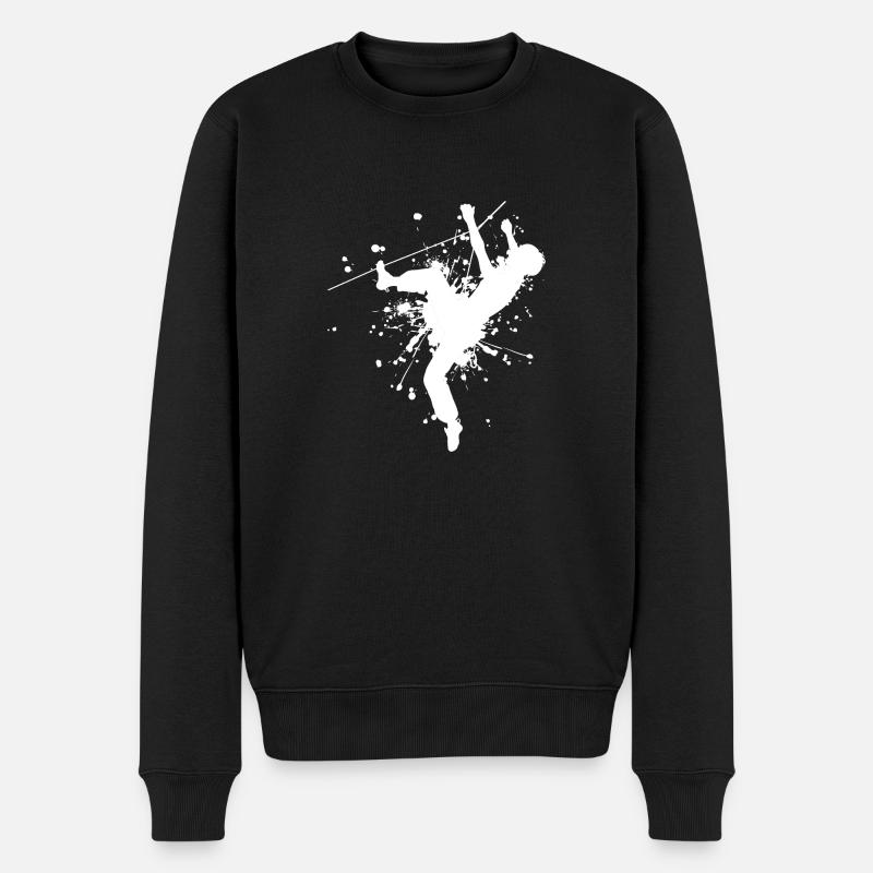 Damen Bouldern Klettern Boulder Bouldering - Männer Premium Bio Pullover - Schwarz