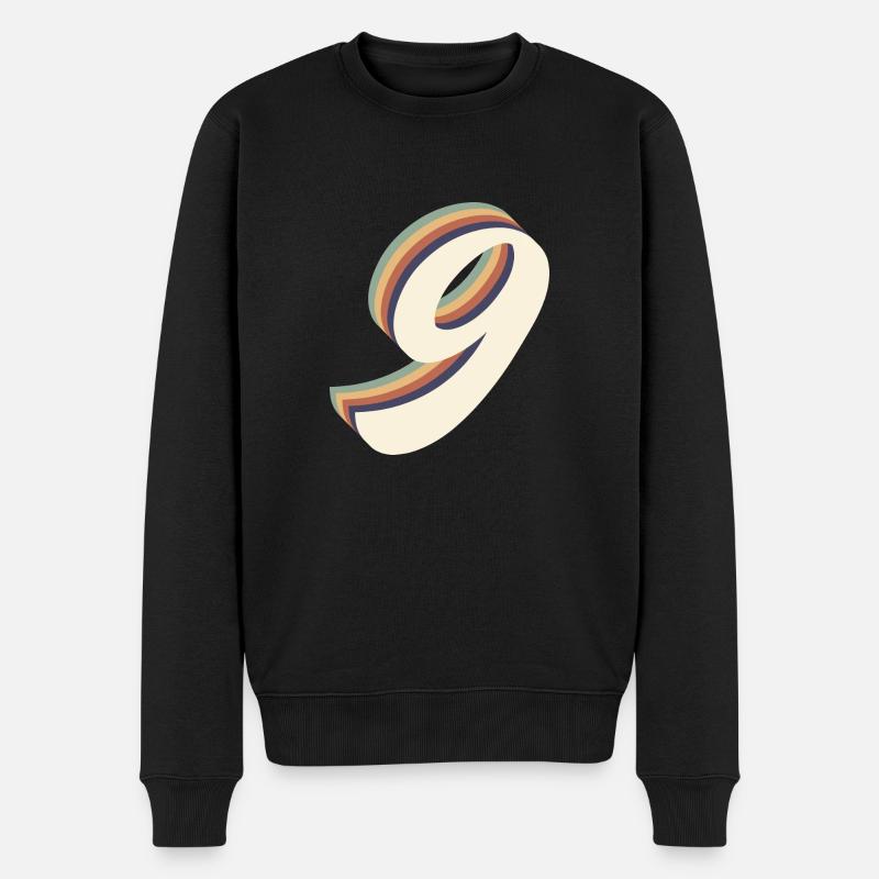 Vintage 9th Anniversary - Männer Premium Bio Pullover - Schwarz