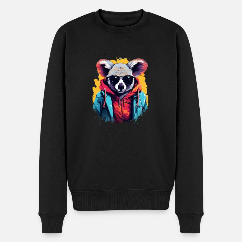Streetstyle-Koalabär | Koala-Liebhaber - Männer Premium Bio Pullover - Schwarz