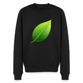 green leaf - nature conservation - Men's Premium Organic Jumper - black - Front - Nico (187cm)