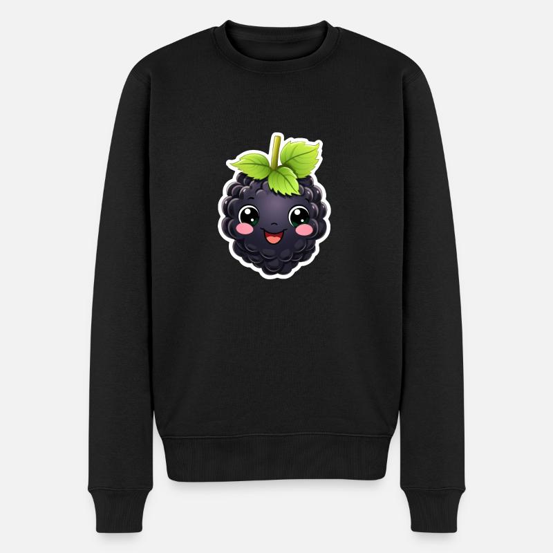 Mûre kawaii sucré - Pull Premium bio Homme - noir