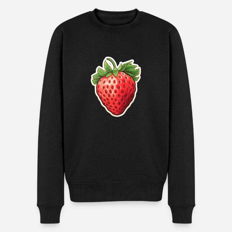 Fraise Fruit Unique - Pull Premium bio Homme - noir
