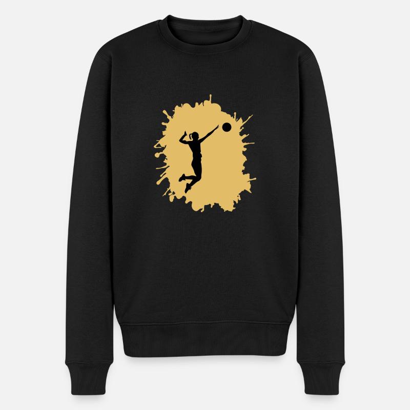 frauen handball klecks - Männer Premium Bio Pullover - Schwarz