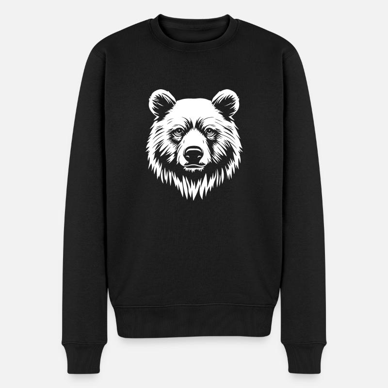 Ours Grizzli Ours brun - Pull Premium bio Homme - noir