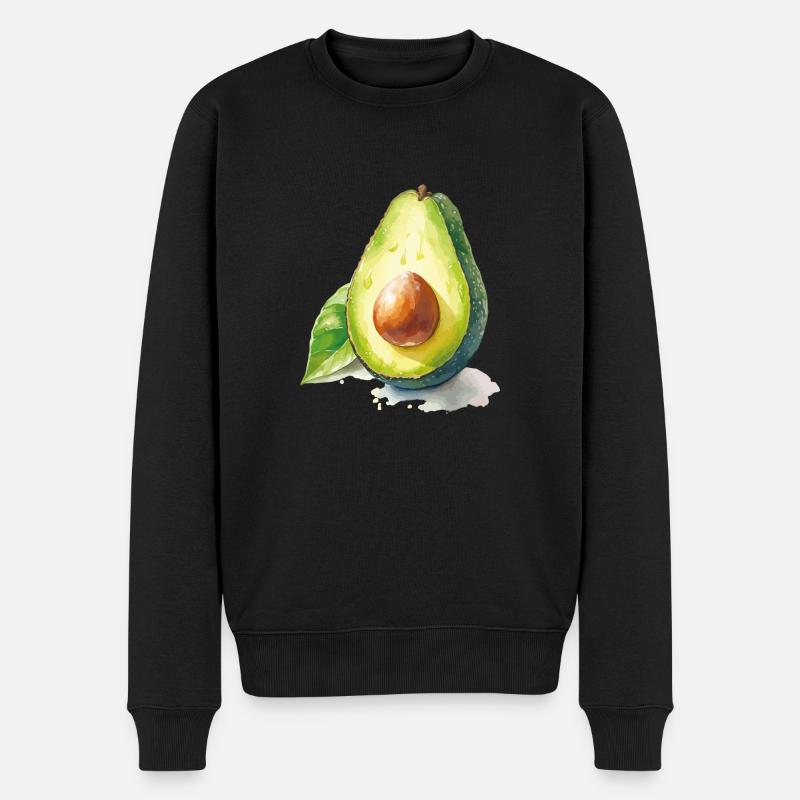 Avocado - Männer Premium Bio Pullover - Schwarz