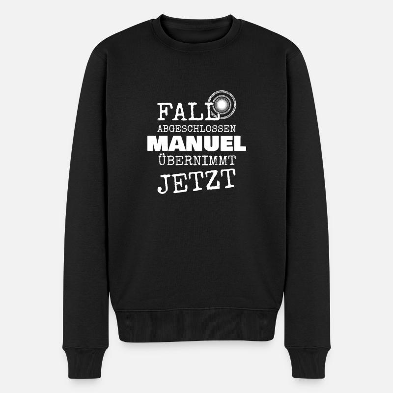 Manuel als Vorname - Männer Premium Bio Pullover - Schwarz