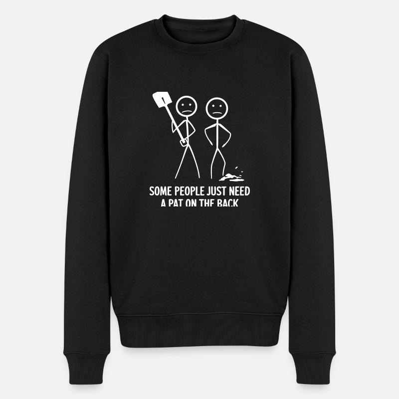Humorvolles Klaps auf der Rückseite Design - Männer Premium Bio Pullover - Schwarz