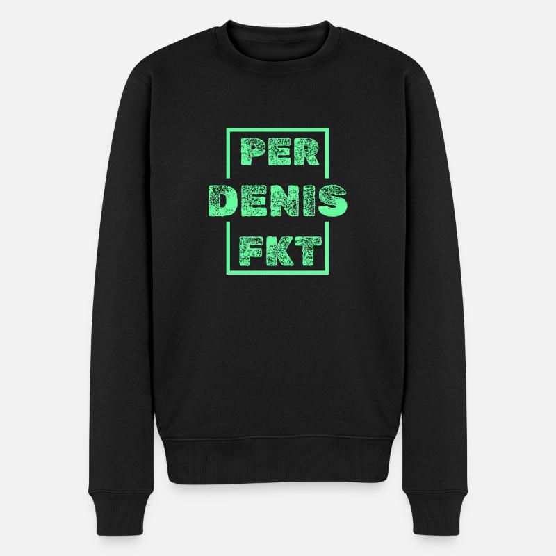 Denis als Denis - Männer Premium Bio Pullover - Schwarz