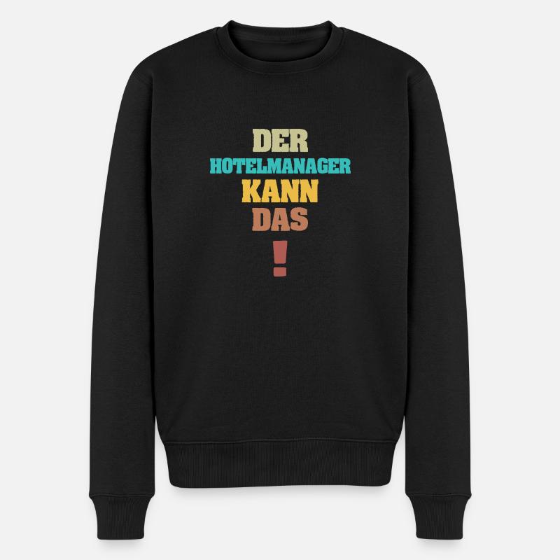 Lustig Hotelmanager - Männer Premium Bio Pullover - Schwarz