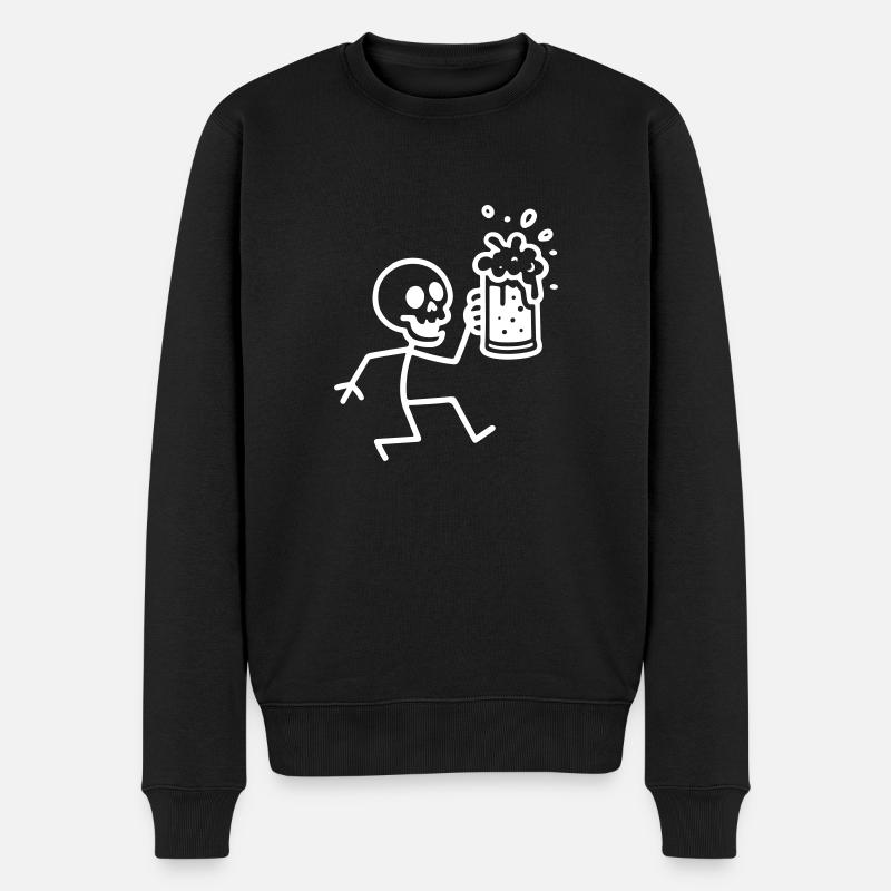 Squelette Bière Drôle - Pull Premium bio Homme - noir